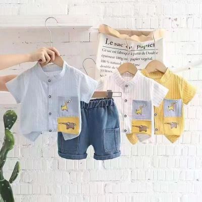 Children's Clothing Wholesale Factory Direct Sales Summer Pure Cotton Shirt Short Sleeve Bag Collar Fashion Short Oversleeves Wholesale 90-120