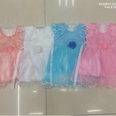 Foreign Trade Children's Wear Girls Fashion Mesh Bubble Skirt Middle and Big Children Princess Flowers Customized Dress Children's Clothing in Stock