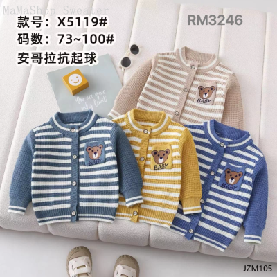 Children's Cardigan Coat 2024 New Children's Clothing Baby Cartoon Knitted Infant Sweater