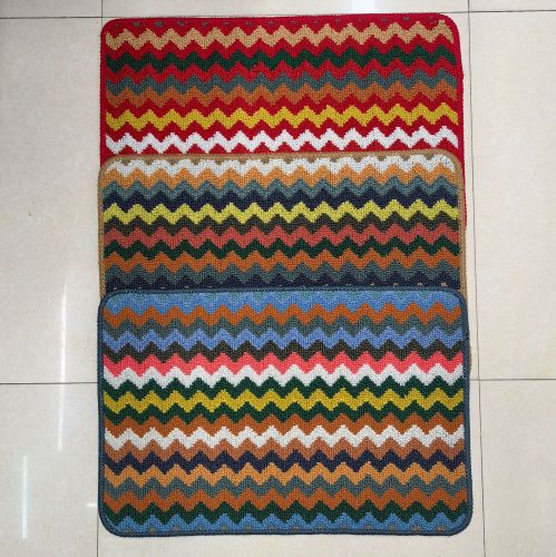 Wavy Rainbow Ring Fleece Sawtooth Anti-slip Floor Mat Carpet
