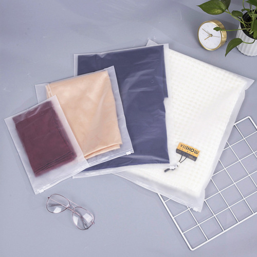frosted bag transparent clothing packaging bag pe valve bag plastic cloth bag t-shirt socks clothing zipper bag supply