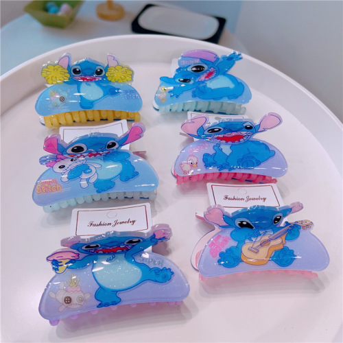 Korean children's cartoon acrylic Stitch clip hair claw