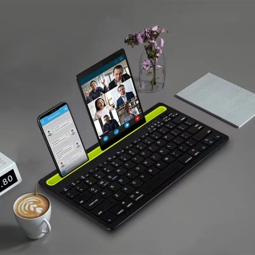 cross-border bracket dual-channel bluetooth keyboard rechargeable phablet scissor mute card slot wireless keyboard