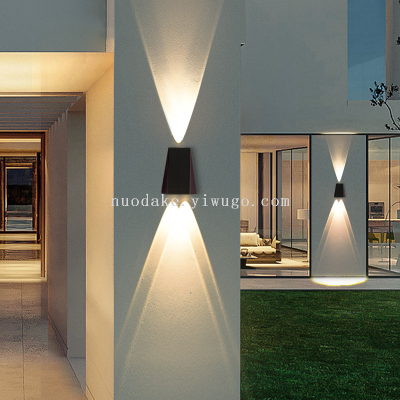 Solar 2 Beads 3 Beads up and down Luminous Projection Wall Lamp Outdoor Courtyard Two-Way Luminous Wall Lamp