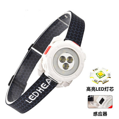 Cross-Border New Arrival Outdoor Portable Type-c Charging Induction Headlamp High Power Hiking Patrol Running Searchlight