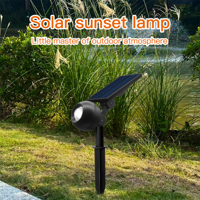 Cross-Border Solar Floor Outlet Lawn Lamp Led Outdoor Waterproof Garden Lamp Garden Sunset Light Rgb Landscape Ambience Light