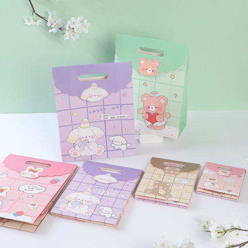 儿童卡通魔术贴翻盖纸袋礼物礼品袋糖果饼干包装袋伴手礼手提袋