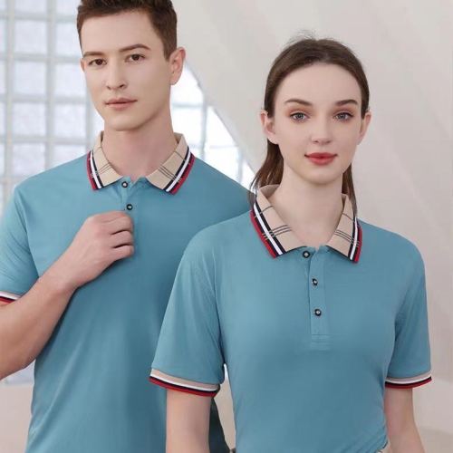 bulgari business casual ice silk fiber lapel polo shirt men‘s custom logo embroidery pattern factory wholesale