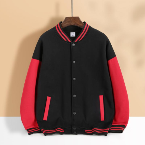 pearl button baseball uniform large drop shoulder brushed hoody men and women same style professional customized sweater