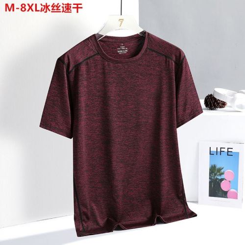 short sleeve t-shirt trendy summer round neck men‘s and women‘s running sports t-shirt loose sleeve traceless plus size breathable