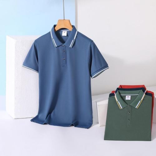 2024 new light luxury men‘s polo shirt with mulberry silk short sleeve t-shirt fashion casual breathable comfortable