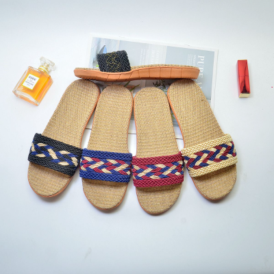[Order] Summer Home Slippers Non-Slip Indoor Men's and Women's Linen Slippers Export Wholesale