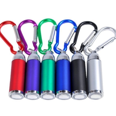 Mini Telescopic Zoom Small Flashlight Carabiner Small Strong Light Promotional Gift Electronic Flashlight Factory Direct Sales