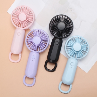 Summer Pocket Fan Office Student Small Handheld Mini Usb Charging Portable Carabiner Electric Fan Wholesale