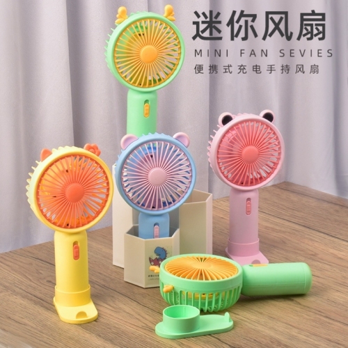 2023 New Little Fan Cross-Border Portable Cartoon Portable Fan Hand-Held Mini Handheld Fan