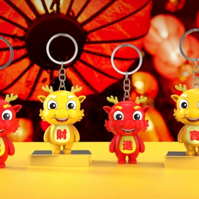 Cartoon Cute Cartoon Dragon Keychain Pendant Chinese Dragon Year Souvenir Milk Dragon Hand-Made Creative Ornaments