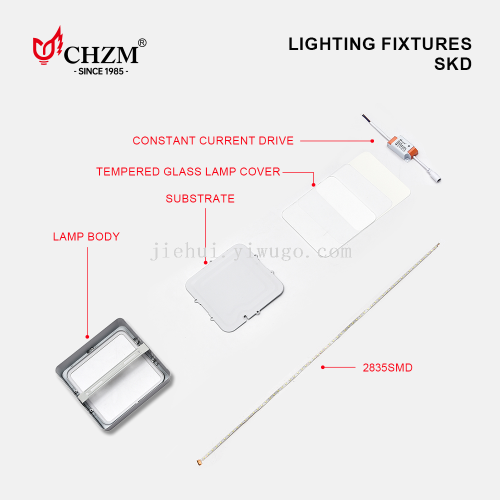 chzm surface mounted panel light square round parts outlet