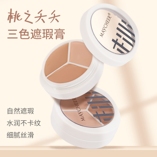 maycheer three colors concealer oil control cover fleck acne marks fading wrinkle invisible pores lasting not easy to makeup