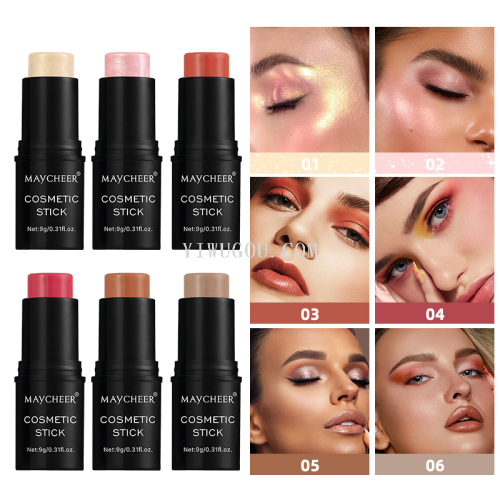 cross-border maycheer high-gloss eye shadow blush repair stick coloring without taking off makeup makeup brightening lipstick natural decoration