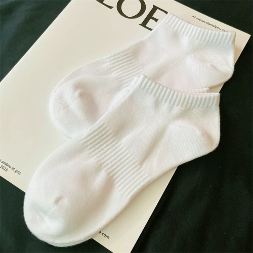 2025新款爆款白色袜子男女短筒袜春夏季薄款防臭吸汗运动低帮船袜