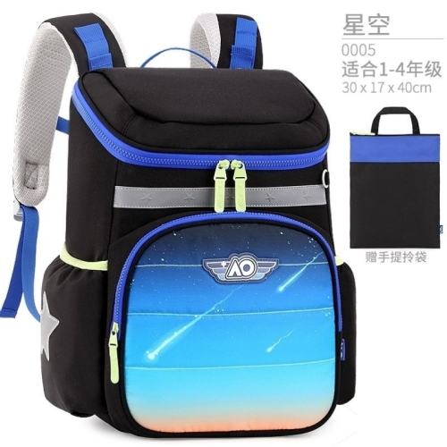 ao primary school student schoolbag boys‘ burden-reducing spine protection lightweight grade one to three boys‘ children backpack space series
