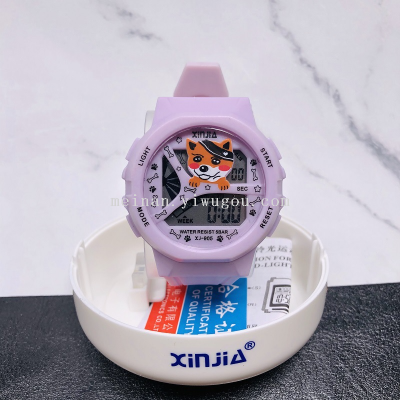 2023 New Electronic Sports Watch Kawaii Puppy Student Watch Creative Bottle Packaging