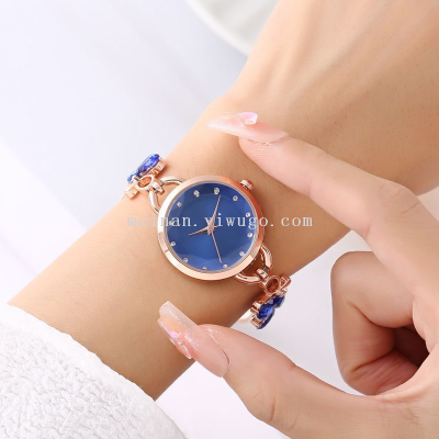 New Female Student Korean Style Elegant Drawstring Design Small Flower Simple Fashion Elegant Lazy Bracelet Watch Female