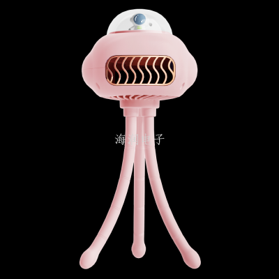 New Portable Bladeless Octopus Fan USB Rechargeable Stroller Fan Outdoor Children's Bicycle Clip Fan