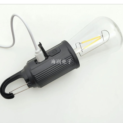 New Led Rechargeable Tungsten Wire Warm Light White Light Bulb Outdoor Camping Ambience Light Tent Light Night Market
