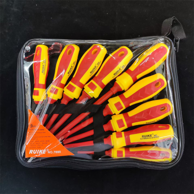 Test Pencil Electrical Anti-Electricity Insulation Screwdriver Set Dual-Use Eleven Words Screwdriver Magnetic More than Hardware Tools Set