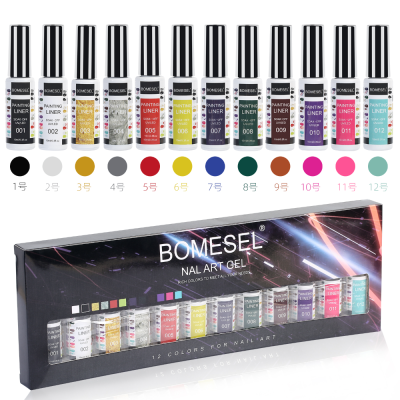 Cross-Border Hot Selling New 12 Colors Line Pulling Gel 3d Painted Nails Line Pulling Gel Wholesale