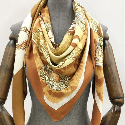 51”Large kerchief Women's Sun-Proof Shawl Scarf Beach Wrap Fashion Printed Silk Feeling Square Scarf