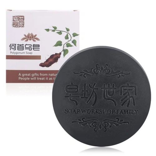 Soap Square Family Polygonum Multiflorum Handmade Shampoo Soap 100G Essential Oil Soaping Black Hair