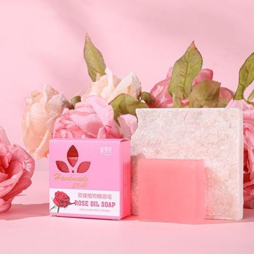 Rose Plant Essential Oil Soap 80G Herb Essence Extract Moisturizing and Brightening Skin