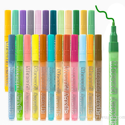 Acrylic Brush Marker Pen Marker Pen Marking Pen 36 Color Set DIY Water-Based Morandi Valve Acrylic Brush