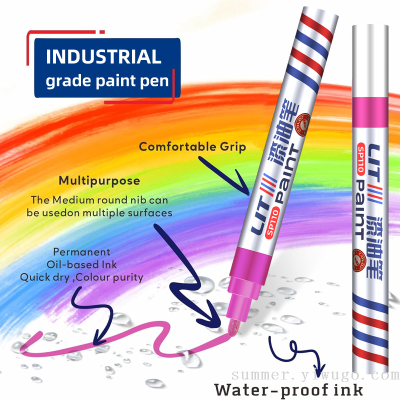Cross-Border Painting Pen Metal Paint Pen Waterproof Mark Marking Pen Oily Color Painting Marker Package Wholesale