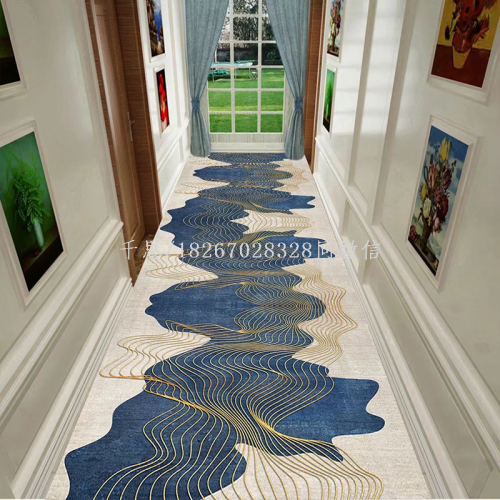modern 3d printing non-slip corridor aisle carpet hotel mall hall channel floor mat cutting coiled material household