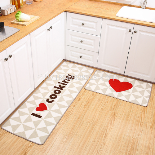 qiansi cross-border kitchen floor mat long loop velvet non-slip mat bathroom door mat absorbent oil-absorbing carpet entrance door mat