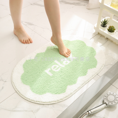 qiansi fresh air bathroom floor mat bathroom absorbent household non-slip mats bathroom door mat cream carpet