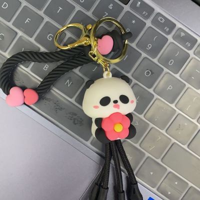Cartoon One-to-Three Multi-Functional Keychain Charging Cable
