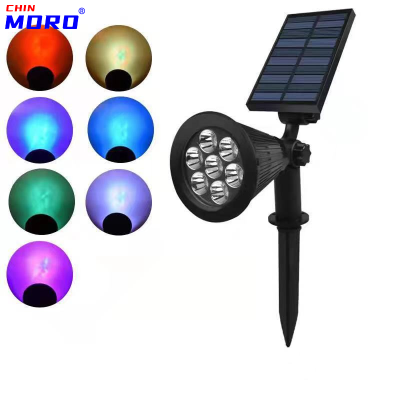 Solar Garden Lamp Led Lawn Lamp 4 Beads and 7 Pearlescent Solar-Controlled Monochromatic Light-Emitting, RGB Light-Emitting