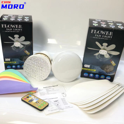 LED Fan Light 40W Fan Light Five-Leaf Ceiling Ceiling Fan Lights Color Optional Detachable Leaf Light