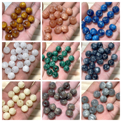 14mm树脂大孔串珠DIY散珠服装辅料包链鞋配件头绳头绳穿珠配件