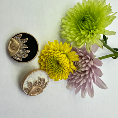 round Button with Diamond Button SUNFLOWER Button Metal Buckle Accessories Accessories Clothing Accessories