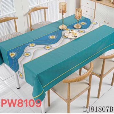 PVC Tablecloth Small Fresh Style Tablecloth Modern Simple Home Rectangular Oil-Proof Waterproof Tablecloth...