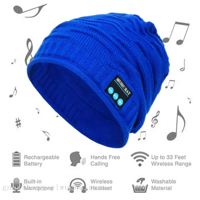 Cross-Border Hot Selling Bluetooth Music Hat Wireless Earphone Cap Binaural Stereo Removable and Washable Rechargeable