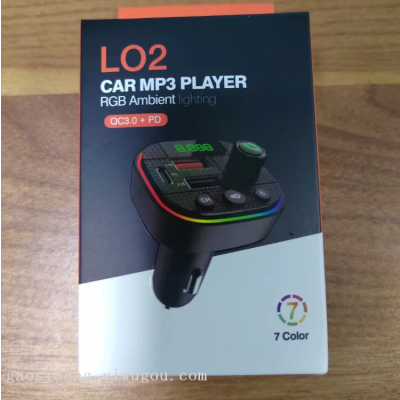 Car MP3 Bluetooth Player T Series Ambience Light Effect PD/Qc3.0 Fast Charge Bluetooth Hands-Free FM Transmitter