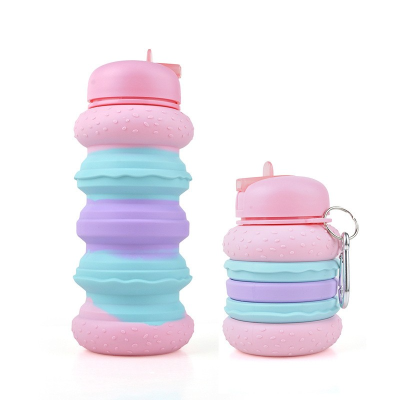 Children's Folding Silicone Cup for Water Creative Portable Anti-Fall Leak-Proof Telescopic Folding Cup Outdoor Sports Bottle