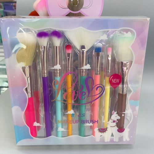 8 PCs PVC Box Set Makeup Brush Beauty Tools Blush Brush Eye Shadow Brush Lip Brush