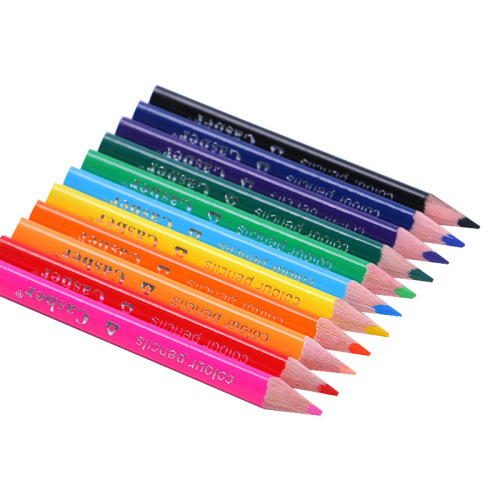 卡诗博12色长短支彩铅环保创意学生免削彩色铅笔可定制ogo